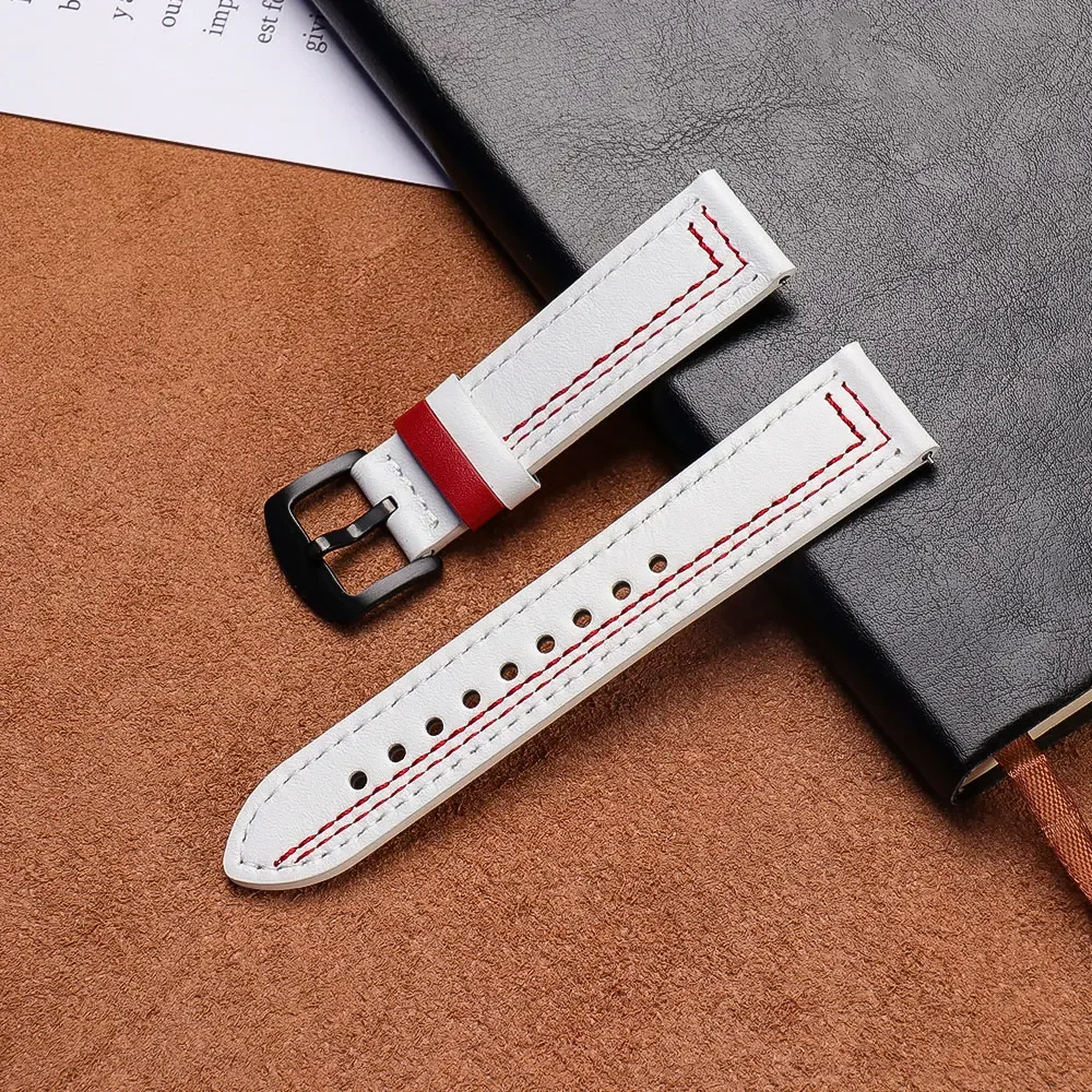 Elegant Leather Loop Strap - Premium Replacement Wristband 22mm Bracelet Accessory
