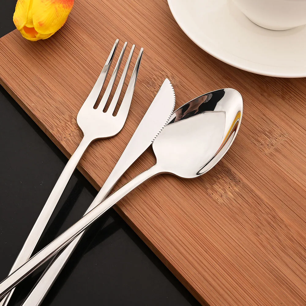 Description Picture 4 of item6Pcs Stainless Steel Cutlery Set Gold Tableware Dinnerware Set Fork Knife Teaspoon Dinner Silverware Kitchen Flatware Set