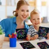 100Pcs Magic Color Rainbow Scratch Mini Notes Paper Pad Cards With Stylus Children Kids Draw Painting Toys Craft Gift  DIY Toys 5