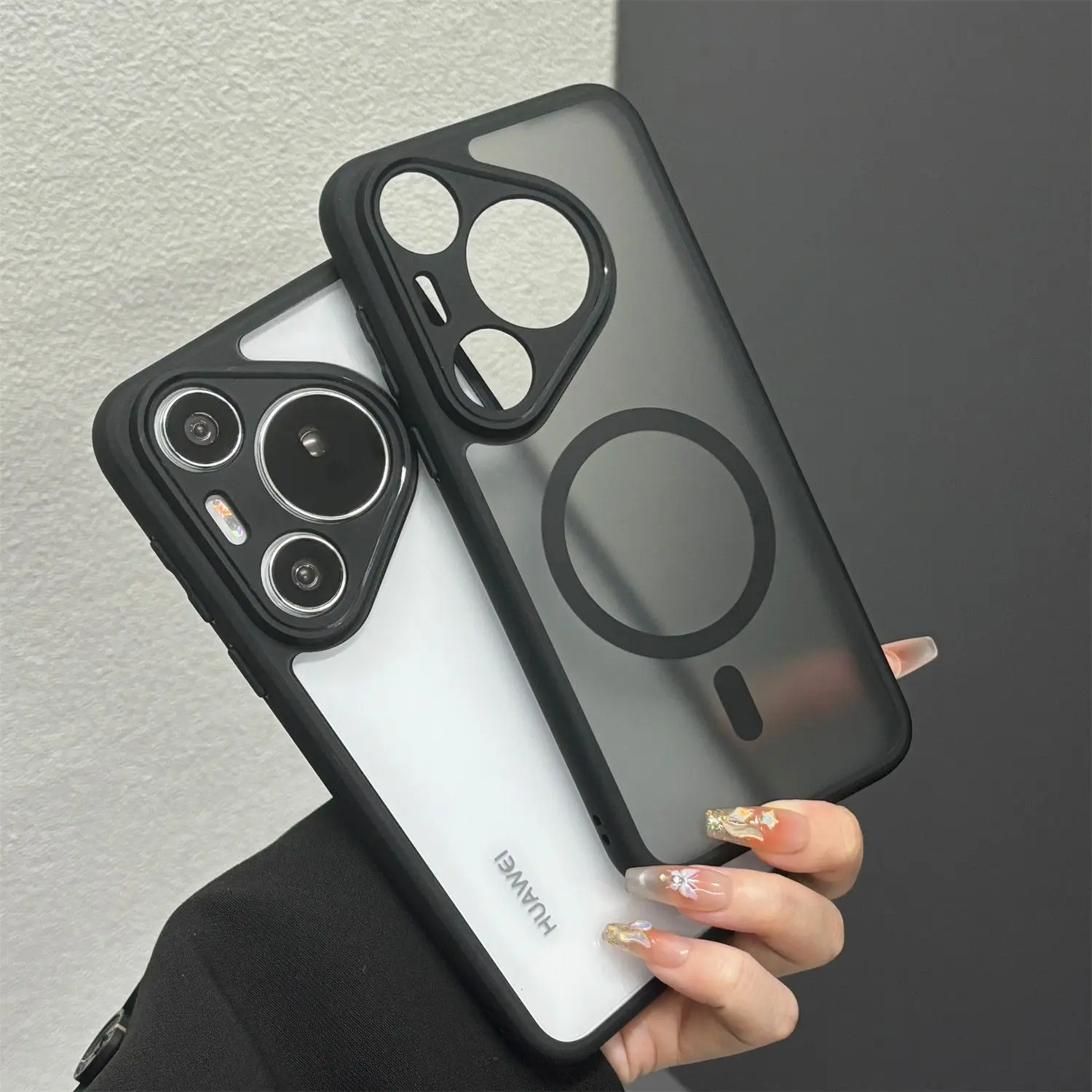 Luxury Matte Acrylic Magnetic Back Cover with Wireless Charging Compatibility