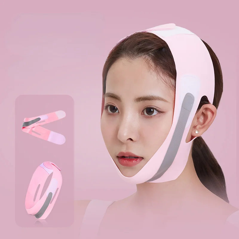 탄성 얼굴 슬리밍 붕대 V 라인 얼굴 셰이퍼, 여성 턱 뺨 리프트 업 벨트 얼굴 주름 방지 스트랩 얼굴 관리 도구
