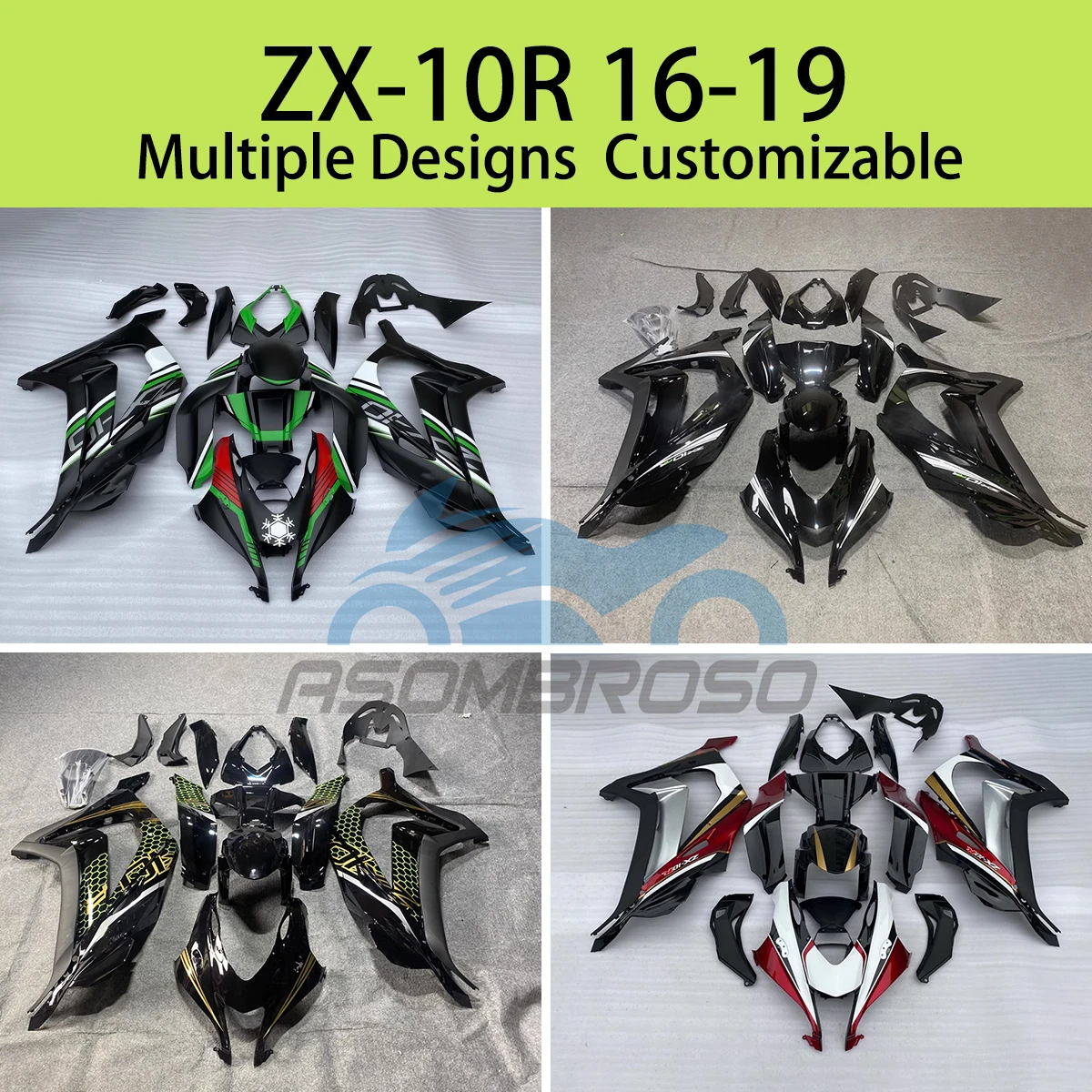 

Настраиваемые Обтекатели ZX10R 2016 2017 2018 2019 для KAWASAKI ZX 10R 16 17 18 19, комплект обтекателей для мотоциклов