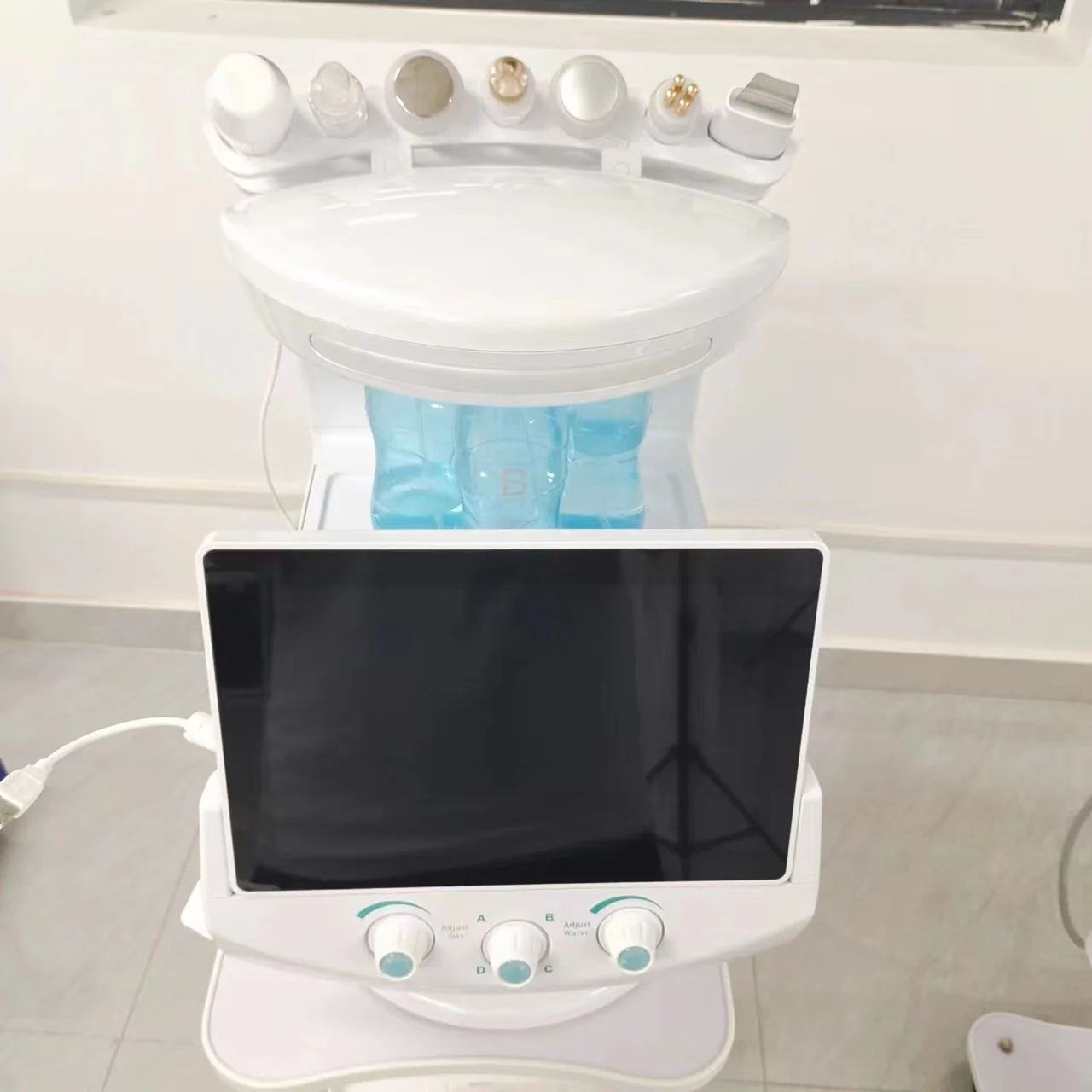 Inteligentny lodowoniebieski 7 w 1, hydro oczyszczanie twarzy, mała bańka, hydra, maszyna do pielęgnacji twarzy, analizator skóry