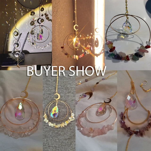 Suncatcher Crystal Rainbow Maker Arany Napsütők Prizmák Az Ablakkert Dekorációhoz Beltéri Függő Kristályok Otthoni Dekoráció Ajándék - Image 6