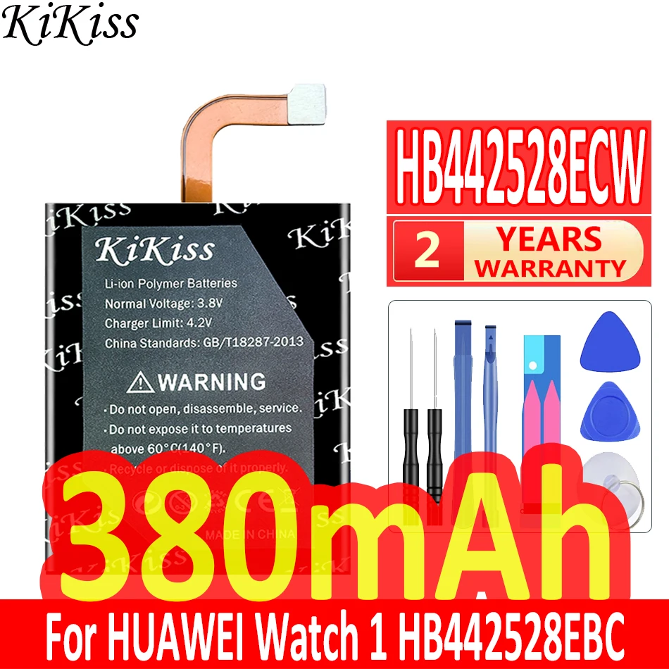 

Мощный аккумулятор KiKiss 380 мАч для цифровых часов HUAWEI Watch 1, HB442528EBC
