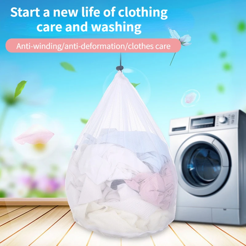 

Drawstring Bra Washing Bag Lingerie Underwear Laundry Bag Household Cleaning Washing Machine Mesh Holder Bag WhiteColor Mesh Bag