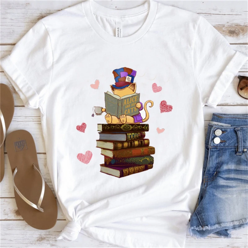 

Повседневная футболка с коротким рукавом, милая забавная футболка с мультяшным принтом 90-х, одежда, футболка с рисунком животного, Женская белая футболка с принтом