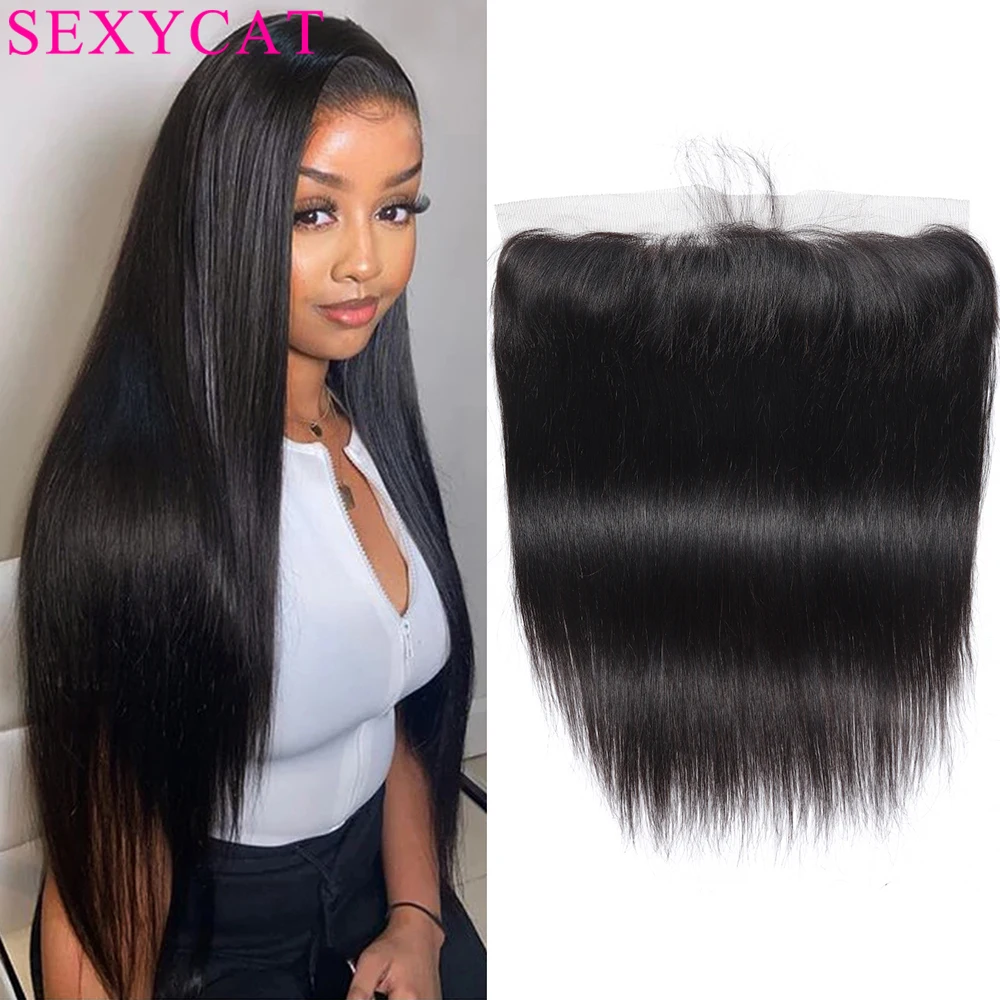 

SexyCat 13x4 HD Lace Frontal Closure Brazilian Wigs Human Hair Ear to Ear Transparent Lace Frontal Pre Plucked Natural Hairline