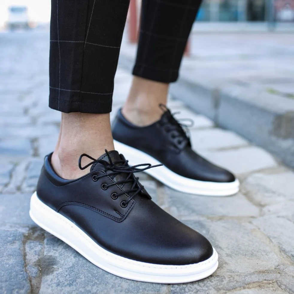 Knack 001 zapatos cuero negro sin cordones para calzado ortopédico informal, de calidad, a la moda, para las cuatro estaciones, 2022|Zapatos informales de hombre| - AliExpress