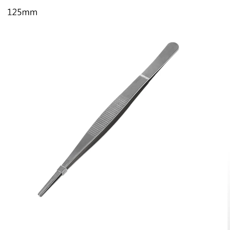 Barbecue Stainless Steel Toothed Tweezers Long Food Tongs Straight 5 Sizes barbecue tweezers