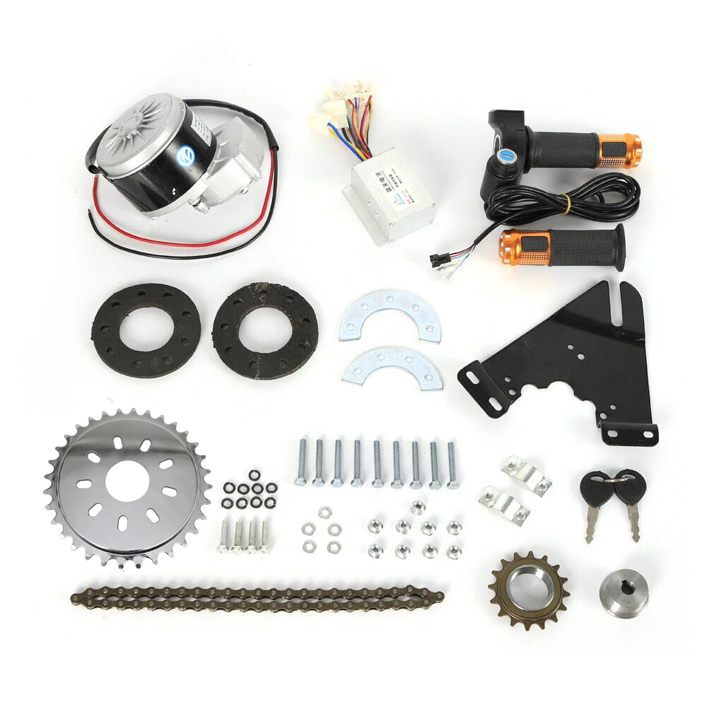 Electric Bike Left Side Drive Motor Kit Mountain Bike Conversion Custom 36V 350W