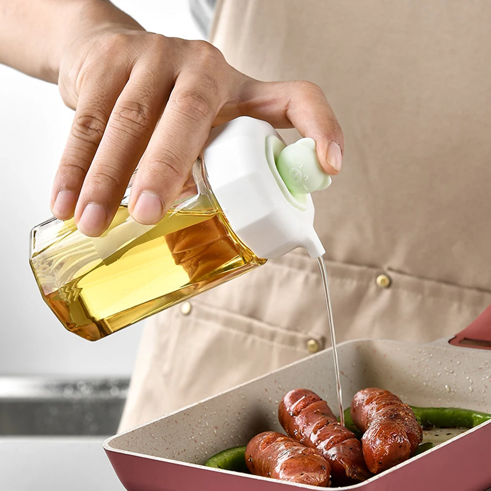 Cooking Oil Bottle With Silicone Brush Seasoning Sauce Bottle Glass Storage Bottles For Spice Glass Oil Container Kitchen Tools