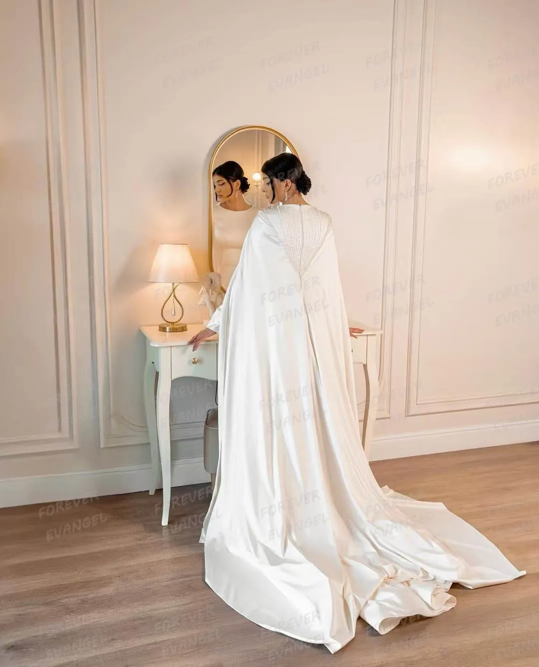 Luxury Elegant Wedding Dresses Woman's Mermaid Sexy Shawl Long Sleeve Formal Muslim Bride Gowns Vestidos De Novia Customized 2