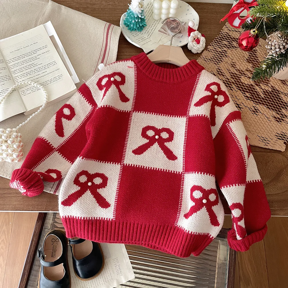 

Свитеры для девочек, осенне-зимние детские вязаные свитеры для малышей, Рождественская верхняя одежда, детское шерстяное пальто, пуловер, свитер