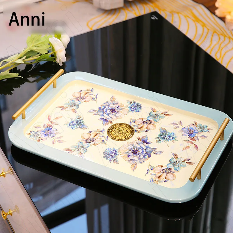 

Американский винтажный поднос для хранения из смолы, декоративные косметические подносы с окрашенными перьями для парфюма, набор для мытья ванной комнаты, органайзеры, тарелки