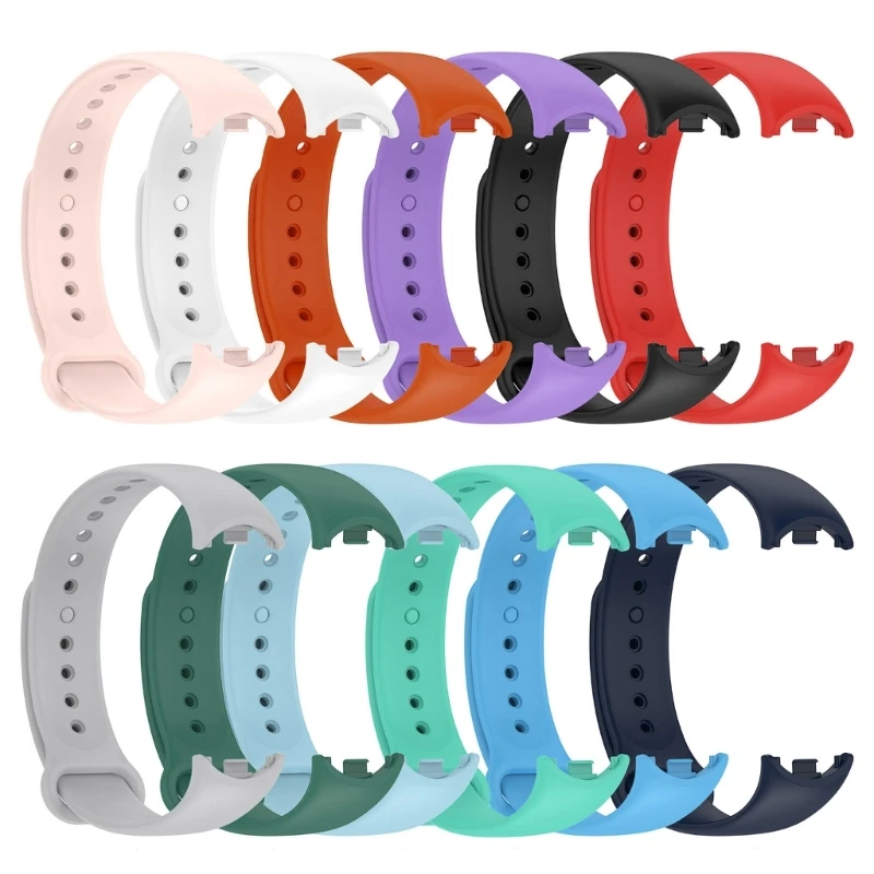 

Подходит для Mi Band 8, Регулируемый силиконовый моющийся сменный ремешок, мягкие браслеты на запястье, водонепроницаемые моющиеся