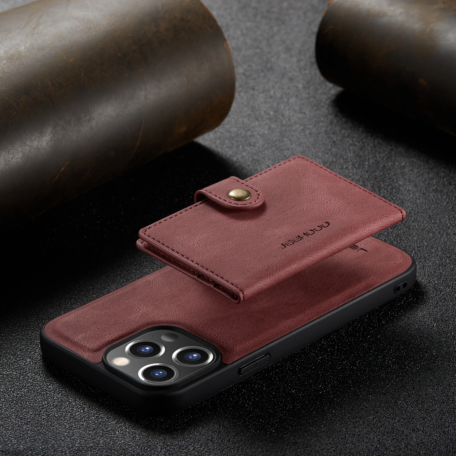 iphone 12 phone mini case JEEHOOD עבור IPhone 11 12 13 פרו מקס מיני ארנק מקרה להסרה עור מגנטי שרוול כיסוי מקרה עבור IPhone XS max XR 7 8 בתוספת iphone 12 mini  case