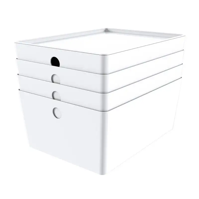 

Lidded Storage White Set of 4