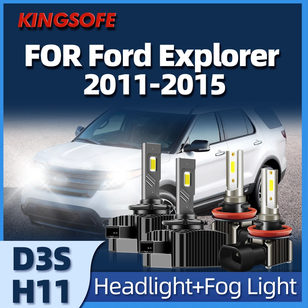 

LED Headlights HID D3S Turbo LED 40000LM CSP Chip 6000K 110W Fog light For Ford Explorer 2011 2012 2013 2014 2015