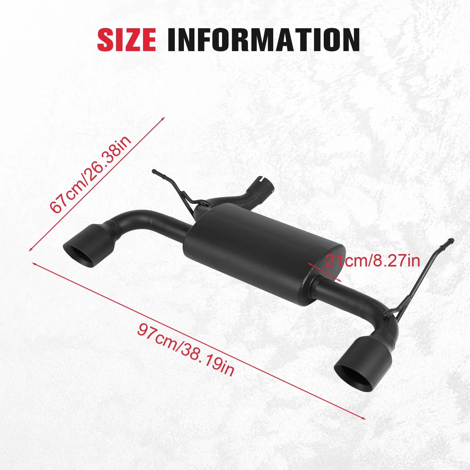 Steel Black Rear Exhaust Muffler System Kit for Jeep Wrangler JK