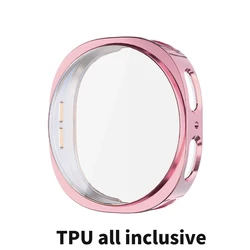 Premium Tempered Glass & PC Protective Watch Case with TPU Plating for Galaxy Watch 8 40mm (Pink Tpu)
