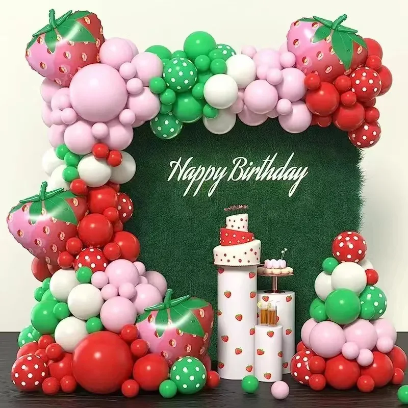 

Fruit Theme Strawberry Balloon Accessories Decoration Set Arches Kids Birthday Party Decoration Supplies