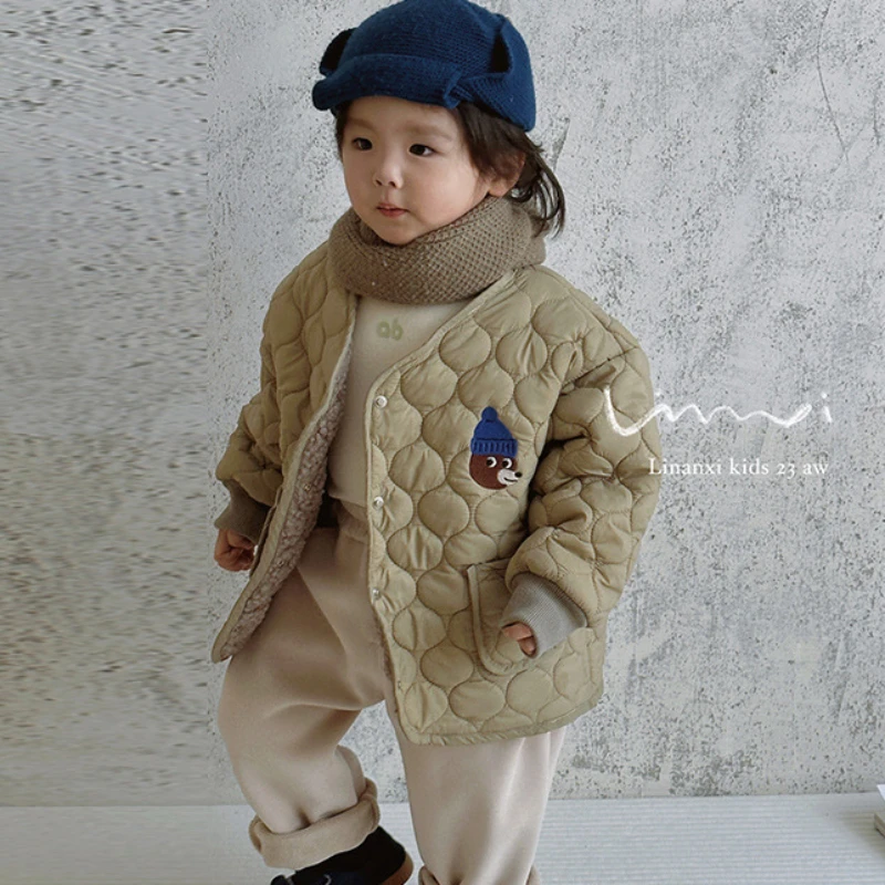 

Children‘s Parkas 2023 New Winter Warm Vintage Coat Kids Girls Cotton Padded Jacket Plus Velvet Thick Baby Boys Coat Clothes