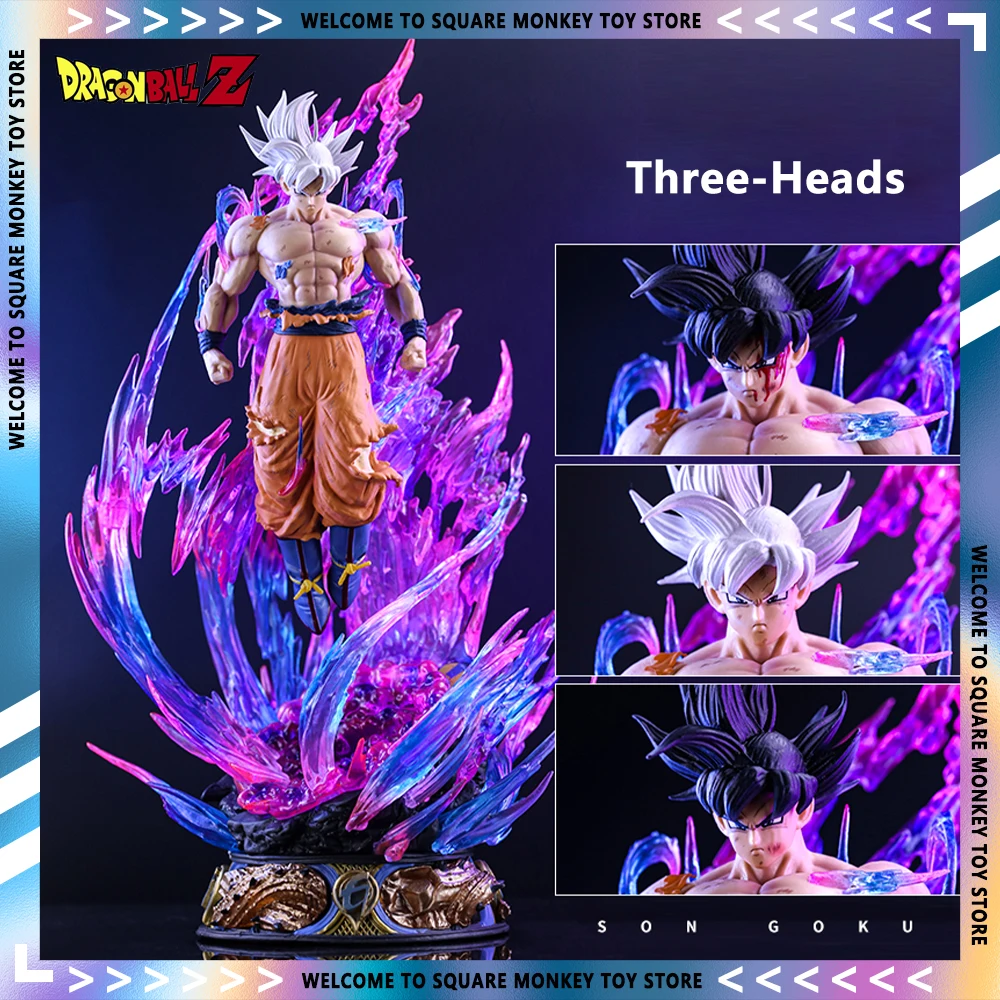 45cm Dragon Ball Super Figura de duas cabeças Filho Goku Migatte No Goku'i  Figura de