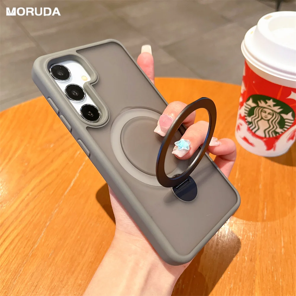 Custodia Magsafe Staffa Per Samsung S24 Ultra S24 Plus S23 Custodia Ultra Magnetica Per Galaxy S24 Cover Rigida Trasparente Opaca