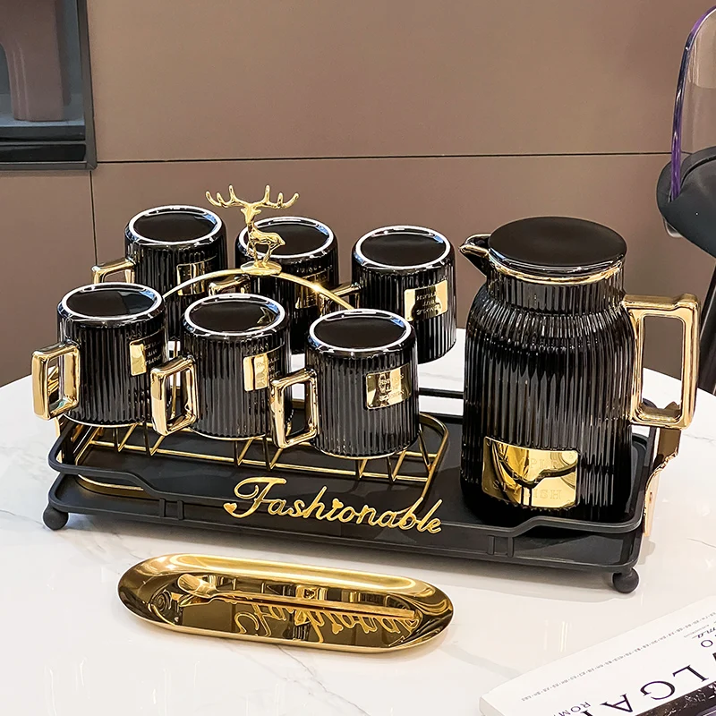 

Porcelain Travel Tea Set Accessories Luxury 6 Persons Tea Set Chinese Wedding Ceremony Maker Fincan Takımı Silent Drink AB50TS