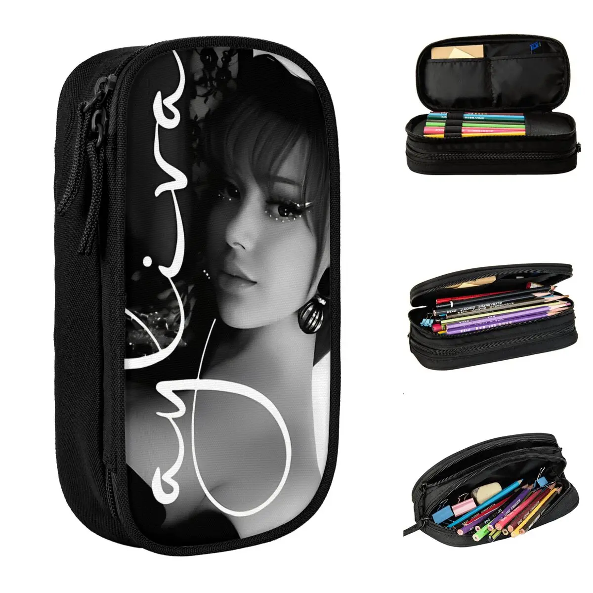 Large-capacity Pencil Pouch Ayliva In Liebe Tour Office Accessories Double Layer Pencil Bag Women Makeup Bag Amazing Gift