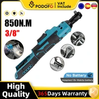 Podofo 3/8 "clé à cliquet 850N.M tournevis sans fil électrique cliquet retrait vis écrou outil de réparation pour Makita 18V/21V batterie 1