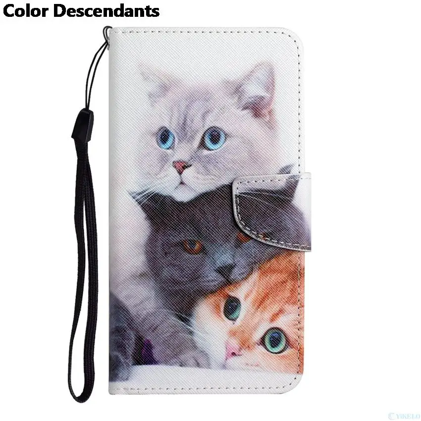 Elegant Flip Wallet Leather Case with Butterfly, Flower, Cat, and Flamingo Design