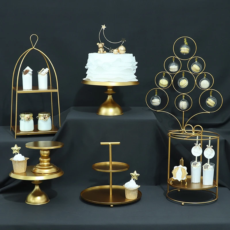 Gold Luxury Dessert Table Ornament Set Wedding Decoration
