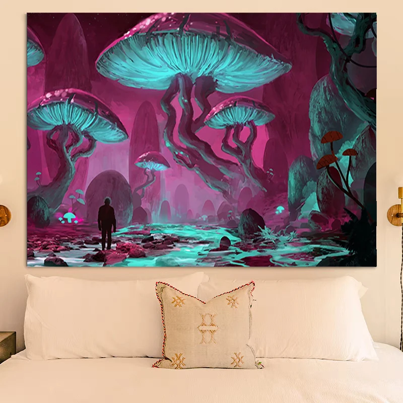 

Tapestries Fantasy Plant Magical Forest Tapestry on the Wall Decor Bedroom Decoration Home Room Decors Aesthetic Headboards Art