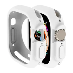 Ultimate Shockproof TPU Silicone Protective Band & Bumper Case for Apple Watch Ultra 2 49mm (White)