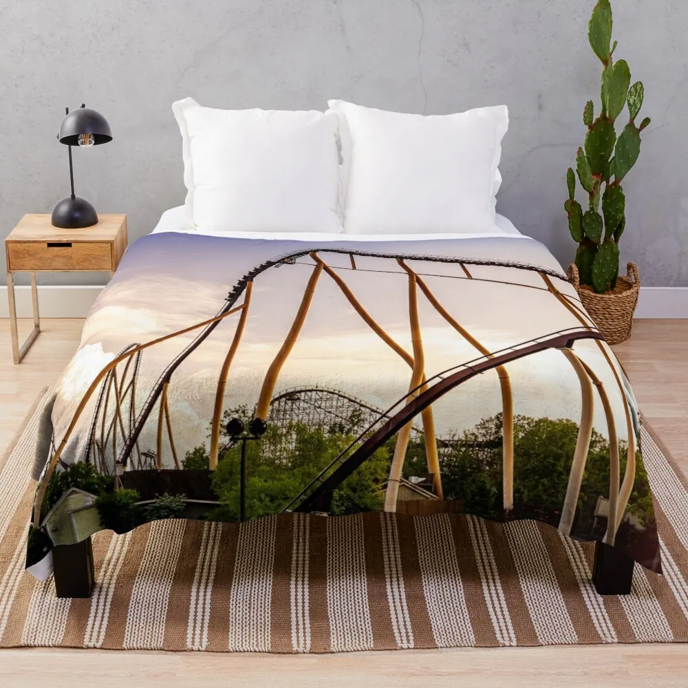 

Diamondback Roller Coaster at Sunset, Kings Island Throw Blanket Flannel For Decorative Sofa Multi-Purpose Blankets