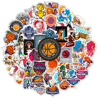 50pcs Basketball Sports Waterproof Decorative Stickers For Water Cup, Computer, Phone, Luggage 1