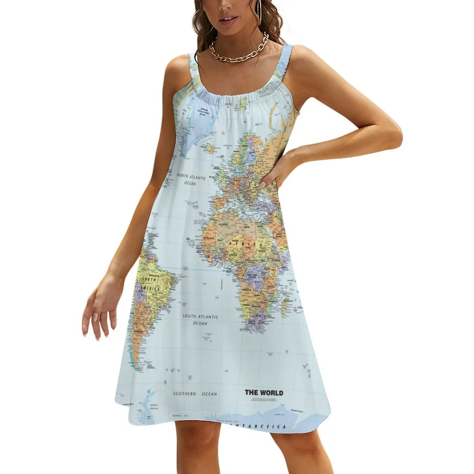 

Map Beach Sling Skirt dress for women 2024 festival outfit women dresses summer Prom gown