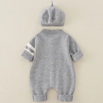AYNIGIELL الخريف الوليد الطفل بذلة قبعة 2 قطعة مجموعة، النسخة الكورية 0-18 أشهر الوليد القطن الخالص مجموعة الملابس في الهواء الطلق 5
