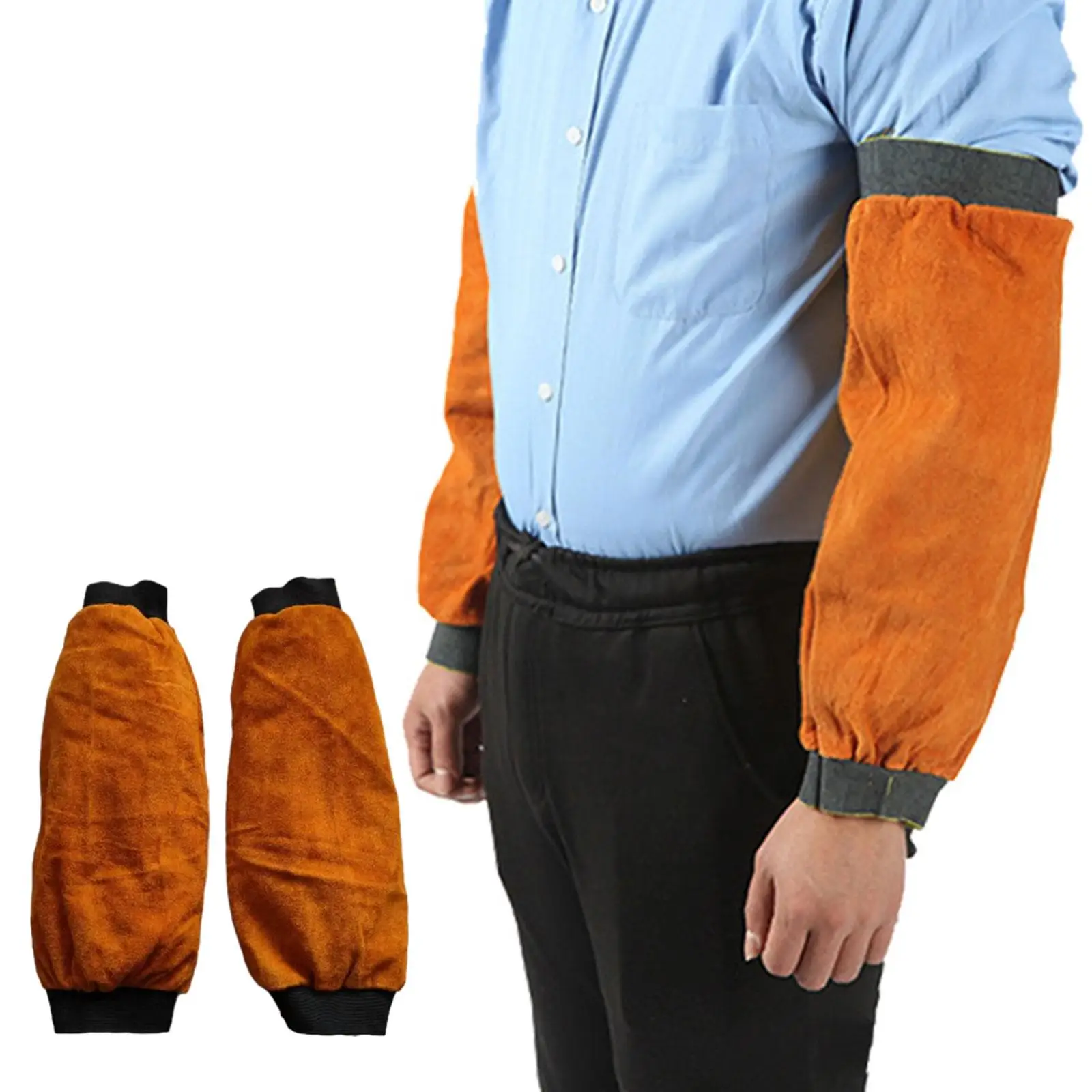 

Welding Work Sleeves Heat Resistant Arm Sleeves Labor Fireproof Easy to Use 19cm Arm Protector Sleeves for Women Men Cooking