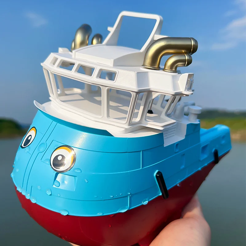 Q-Version Remote-Controlled Tugboat Cute Speedboat Water Sports Boat Model Charging Wireless Electric Boy Toy Gift 4