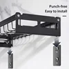 Punch-free Kitchen Organizer Dish Rack Wall-mounted Multifunction Drain Dish Kitchen Gadgets Accessories Tableware Holder 4