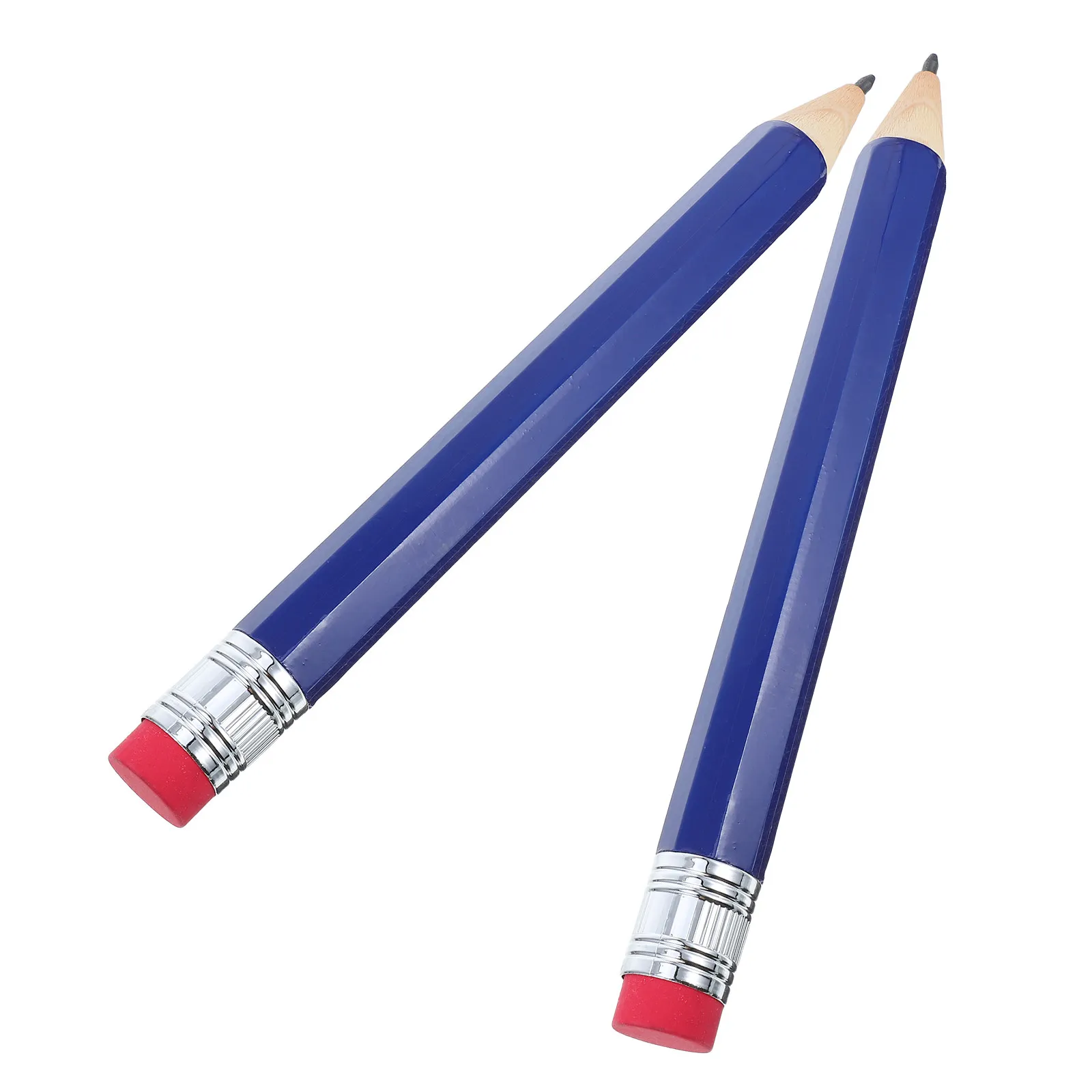 2Pcs 대형 나무 거대 연필 15.33인치 점보 재미있는 참신한 소품 사진 촬영용 코스프레 학교 사무실 디스플레이 교사용