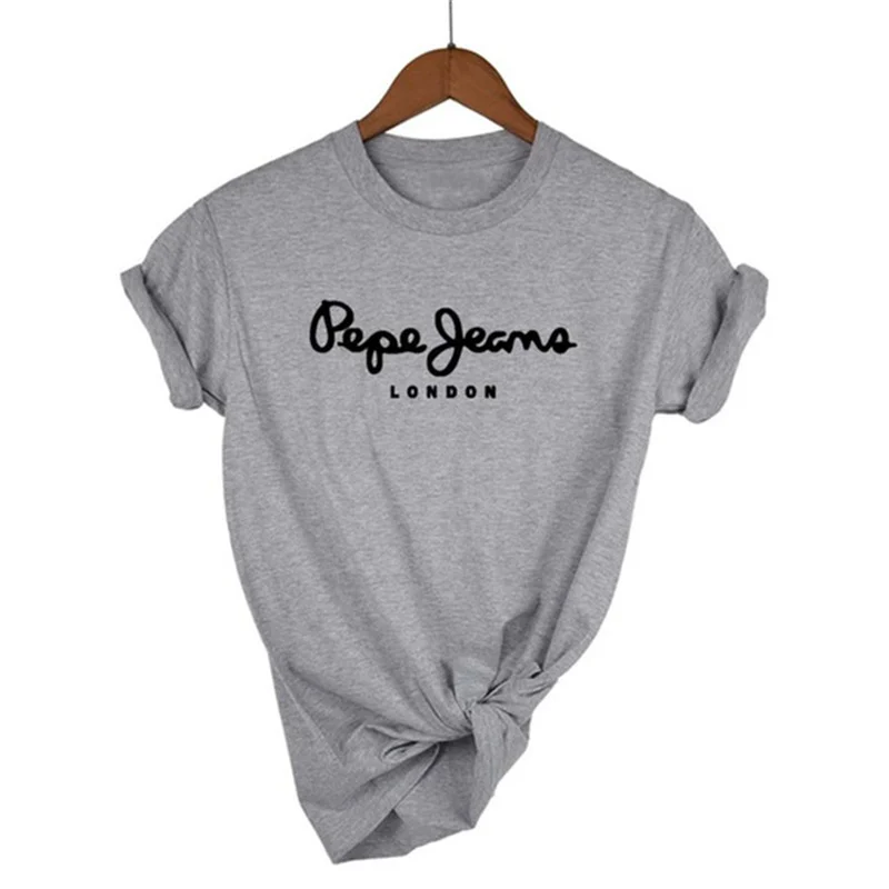 Newest Pepe-Jeans-London Logo T-Shirt Summer Women's Short Sleeve Popular Tees Shirt Tops Unisex mens graphic tees