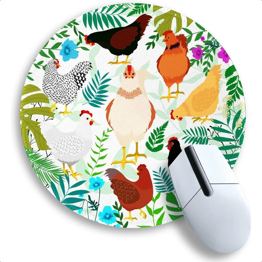 Cute Chicken Round Mouse Pad for Desk
