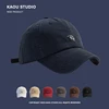 Embroidered Hat Women's Face-Looking Little Korean Style Versatile Soft Peaked Cap Retro Navy Blue Trendy Men's Baseball Cap 1