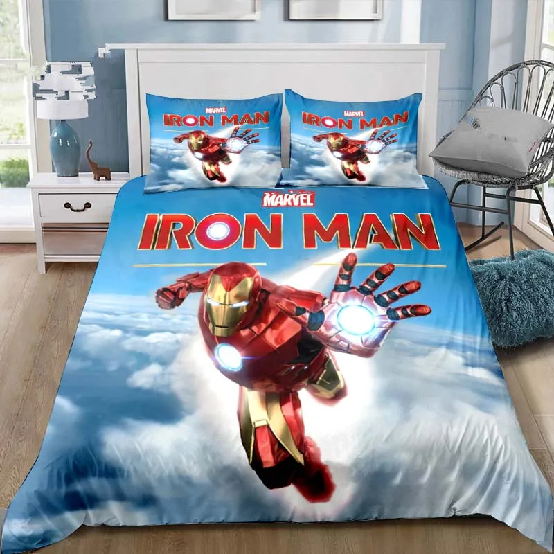 

Iron Man Tony Stark Bedding Set 3D Printing Home Decoration Pillowcase Quilt Cover Set Gift To Marvel Fans