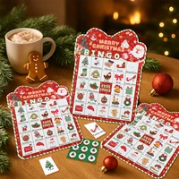 Christmas Cartoon Bingos Game Cards Merry Christmas Decoration for Home 2025 Bingo Game Set Navidad Natal New Year Gift 2026 1