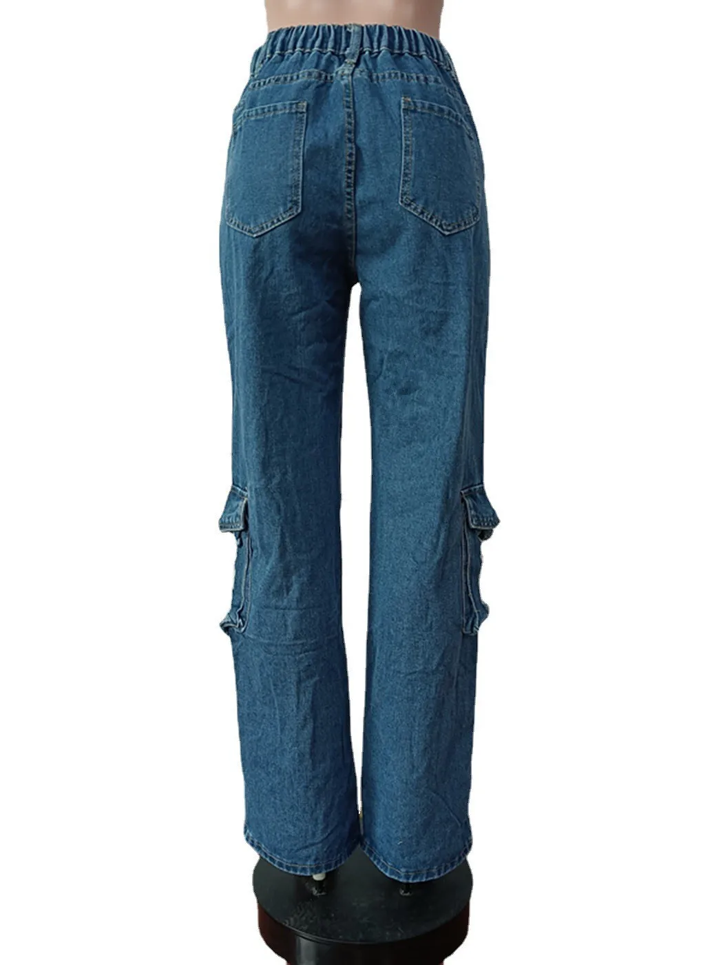 Fashion Ripped Hollow Out Jeans Casual High Waist Button Straight Denim Pants Traf Streetwear Slouchy Jeans Y2K Trousers 2023